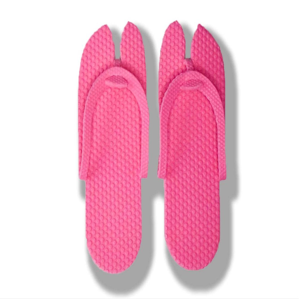 Spa and Hotel Accessories, Guest House Kit Guest Room Free Size 5MM Sole Disposable Slipper (Pack of 50), Pink, Medium