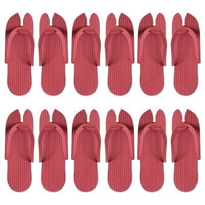Spa and Hotel Accessories, Guest House Kit Guest Room Free Size 5MM Sole Disposable Slipper (Pack of 50), Red, Medium