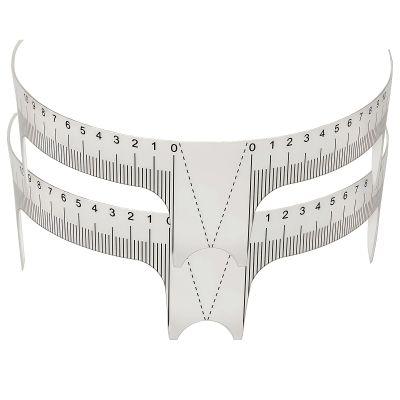 2PCS 8Inch Clear Plastic Tattoo Ruler Eyebrow Ruler Eyebrow Positioning Measure Tool for Tattoo Makeup