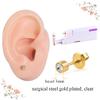 Firstomato 2PCS Disposable Ear Piercing Kit Ear Piercing Gun Self Use Ear Piercings Kit Cartilage Piercing Gun with Hypoallergenic Earrings(3mm,24kt Gold) view 2