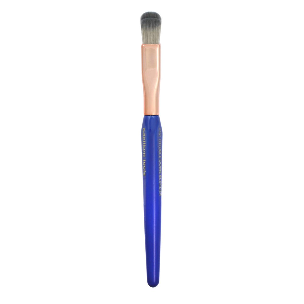 Bdellium Tools Professional Makeup Brush - Golden Triangle 792 Eye Double Dome Blender - With All Vegan and Soft Synthetic Fibers, For Effortless Application and Blending (Blue, 1pc)