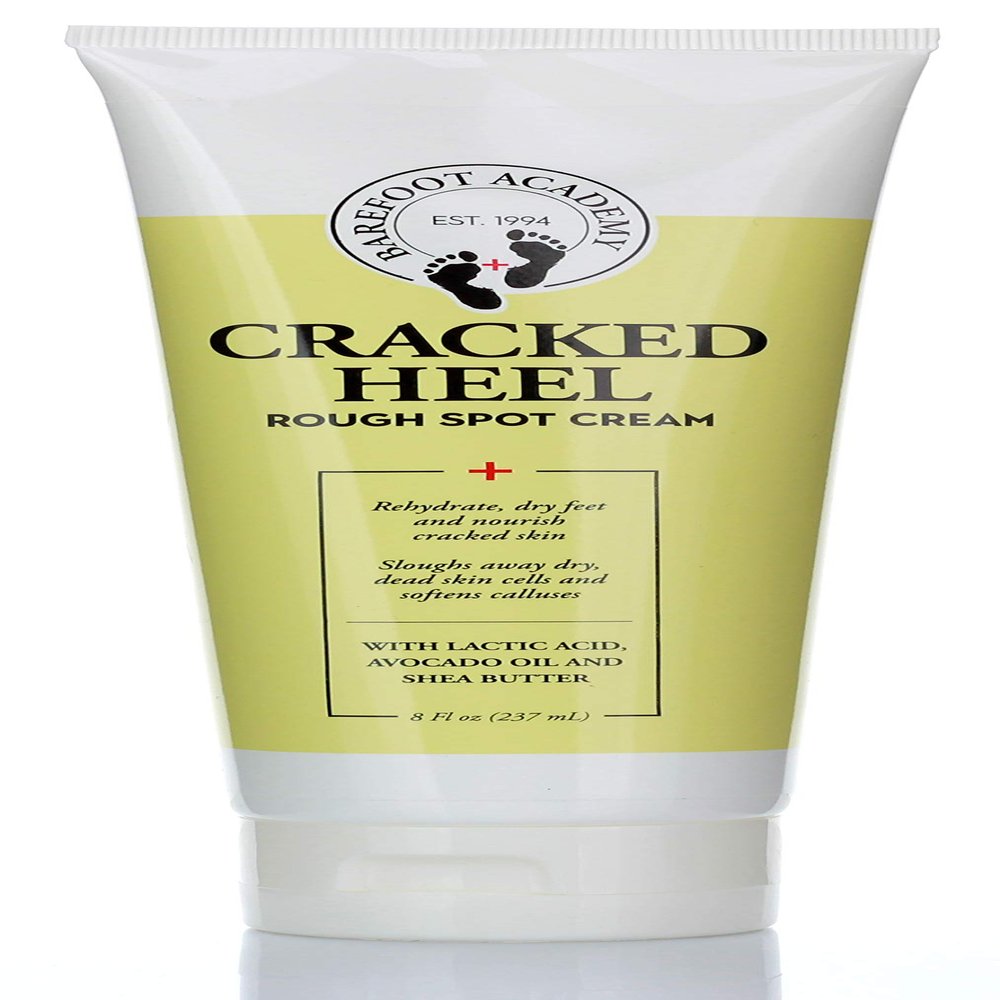 Barefoot Academy Heavy Duty Foot Care Scrub & Moisturizer Cream For Calluses, Dead Skin, Tough Heels, Cracked Heels, & Rough Spots On Feet, Skin Care For Feet, Large 8 Fl Oz (Cracked Heal Foot Cream)