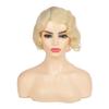 Kaneles Short Blonde Curly Wig Finger Wave Synthetic Hair for Women 1920s Halloween Cosplay Costume Party Come with Wig Cap (Blonde) view 2