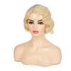 Kaneles Short Blonde Curly Wig Finger Wave Synthetic Hair for Women 1920s Halloween Cosplay Costume Party Come with Wig Cap (Blonde) view 3