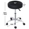 Nouva PU Leather Round Rolling Stool Chair w/Foot Rest- Height Adjustable Hydraulic Swivel Stools Round PU Leather Stools Workbench Stool Desk Stool Beauty Massage Tattoo Home Office Bar view 2