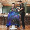 visesunny Barber Cape Abstract Bright Colorful Universe Nebula Night Starry Sky Multicolor Shiny Outer Space Glittering Polyester Hair Cutting Salon Cape Apron Anti-Static Haircut Water-Resistant S view 2