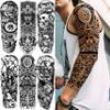 COKTAK 21 Sheets Extra Large Black Temporary Tattoos For Women Adults Greek Myth With 8 Sheets Full Arm Sleeve For Men Maori Warrior Compass and 13 Sheets Fake Large 3D Tatoo Stickers view 2