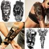 COKTAK 21 Sheets Extra Large Black Temporary Tattoos For Women Adults Greek Myth With 8 Sheets Full Arm Sleeve For Men Maori Warrior Compass and 13 Sheets Fake Large 3D Tatoo Stickers view 4