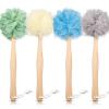 4 Pieces Loofah Back Scrubber Bath Sponge with Wooden Handle Long Handle Sponge Mesh on a Stick for Shower Exfoliating Bath Body Brush Luffa Back Brush for Women Men view 1