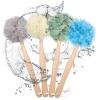 4 Pieces Loofah Back Scrubber Bath Sponge with Wooden Handle Long Handle Sponge Mesh on a Stick for Shower Exfoliating Bath Body Brush Luffa Back Brush for Women Men view 2