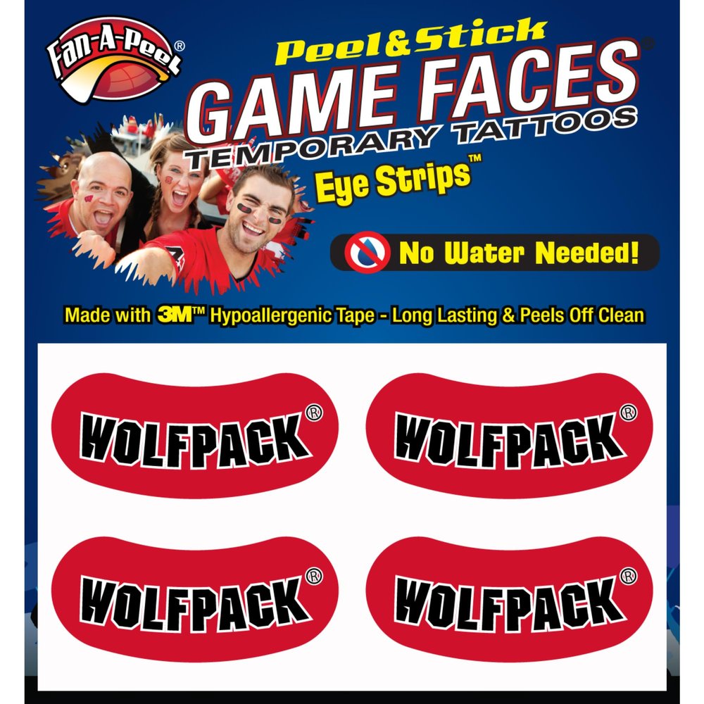 Fan-A-Peel NC State Waterless Temporary Tattoos - Hypoallergenic Peel and Stick Waterproof Temporary Tattoos - Officially Licensed