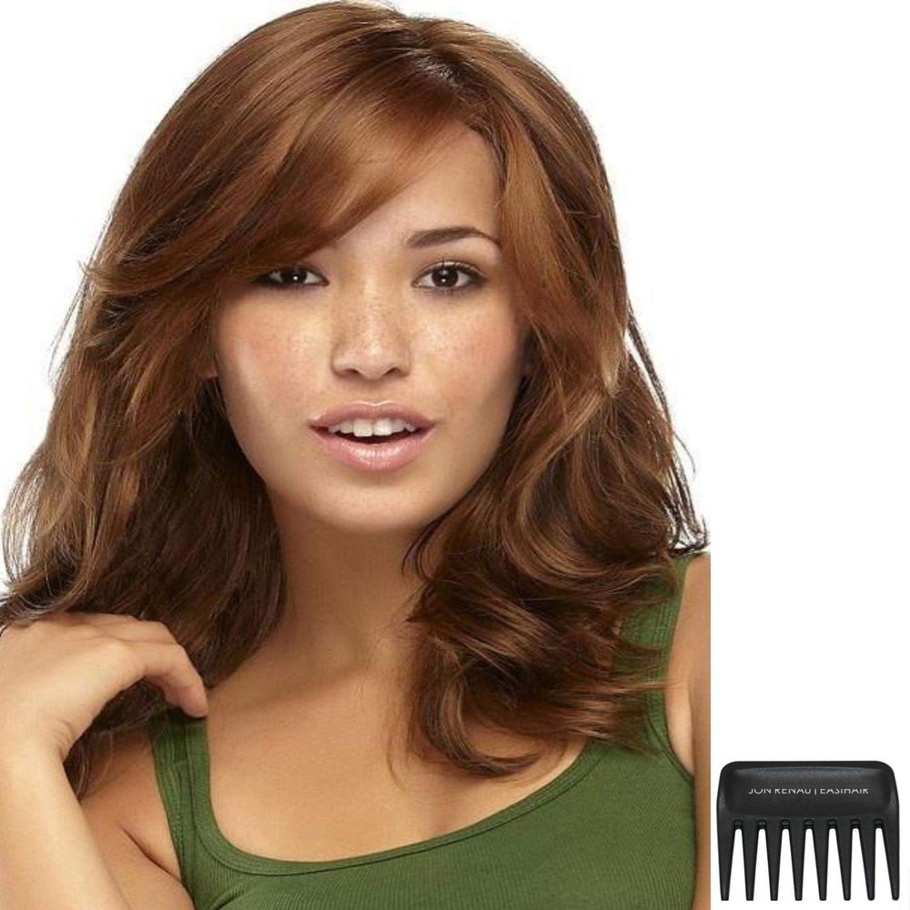 Bundle - 3 Items: Gisele Wig by Jon Renau, Christy's Wigs Q & A Booklet & Wide Tooth Comb - Color: 4