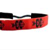 Cross country headband. Red women's girls nonslip running headband. 7/8" width. Handmade in the USA. view 1