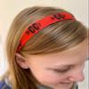 Cross country headband. Red women's girls nonslip running headband. 7/8" width. Handmade in the USA. view 2