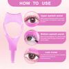 2PCS 4.1Inch Plastic Upper Lower Eyelash Mascara Guard Cover Protector Eyelash Makeup Tool with Eyelash Comb for Eyes Makeup (Blue+Pink) view 4