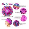 R&B Collection Silk Bonnets for Women. Curly Hair, Sleep Cap, Satin Bonnet (2 Pack) (Silver, X-Large) view 3
