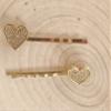 14k Gold Plated Rhinestone Heart Hair Pins for Women and Girls, Valentines Day Bobby Pin, Decorative Hair Pins, Gold Heart Bobby Pins view 3