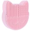 Silicone Makeup Brush Cleaning Mat Drying Rack Holder Cartoon Cat 2 in 1 Brush Mat with Holder Makeup Beauty Tools () view 1
