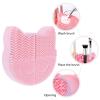 Silicone Makeup Brush Cleaning Mat Drying Rack Holder Cartoon Cat 2 in 1 Brush Mat with Holder Makeup Beauty Tools () view 3