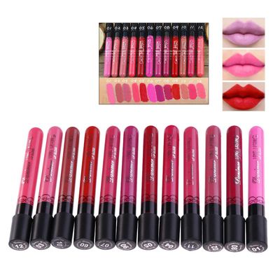 12pcs Lipstick Lip Gloss Set Miss Matte
