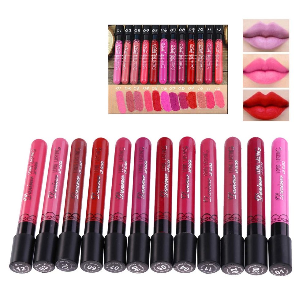 12pcs Lipstick Lip Gloss Set Miss Matte