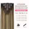 GOO GOO Clip in Hair Extensions Real Human Hair, Remy Human Hair Extensions Clip ins for Women, Natural Human Hair, 16inch 130g 7Pcs, 4/27/4 Balayage Chocolate Brown to Caramel Blonde view 2