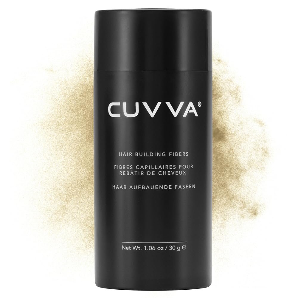 CUVVA Hair Building Fibers (30g) - Instantly Fill in Fine and Thinning Hair to Create a Thicker, Fuller Look - 10 Different Shades for Men & Women - Light Blonde