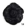 FACE MIRACLE Curly Messy Rose Bun Hair Piece Updo Scrunchie Ponytail Natural As Human Hair (#1 Jet Black) view 3