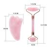 AKOAK Natural Rose Quartz Stone Roller Massager, Anti-wrinkle Massage Facial Relaxation Skin Care Tool, Jade Beauty Set view 2