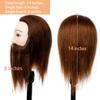 Stancia Male Mannequin Head,Training Head with 100% Human Hair,14 Barber Mannequin Head, Hairdresser Manikin Head, Training Doll Head for Hair Styling and Practice(with Beard,Dark Brown) view 3