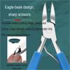 AKOAK 1 Pack Special-Purpose Stainless Steel Nail Clippers Eagle Olecranon Pedicure Clippers Nail Grooves Cleaning Scissors Manicure Manicure Dead Skin Scissors (Blue) view 4