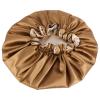 Beaupretty 1pc Double Layer Satin Shower Cap for Women Elastic Band Comfortable Fit for Long Hair Reusable and Washable Hair Bonnet for Bath Spa and Facial Care Earth view 1