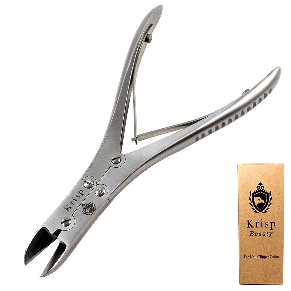 Toenail Clippers for Thick Ingrown Toenails - Professional Nail Cutter Nail Trimmer Podiatry Fingernail Clipper for Men Women Seniors Elderly Podiatrist Heavy Duty Stainless Steel Tool by Krisp Beauty