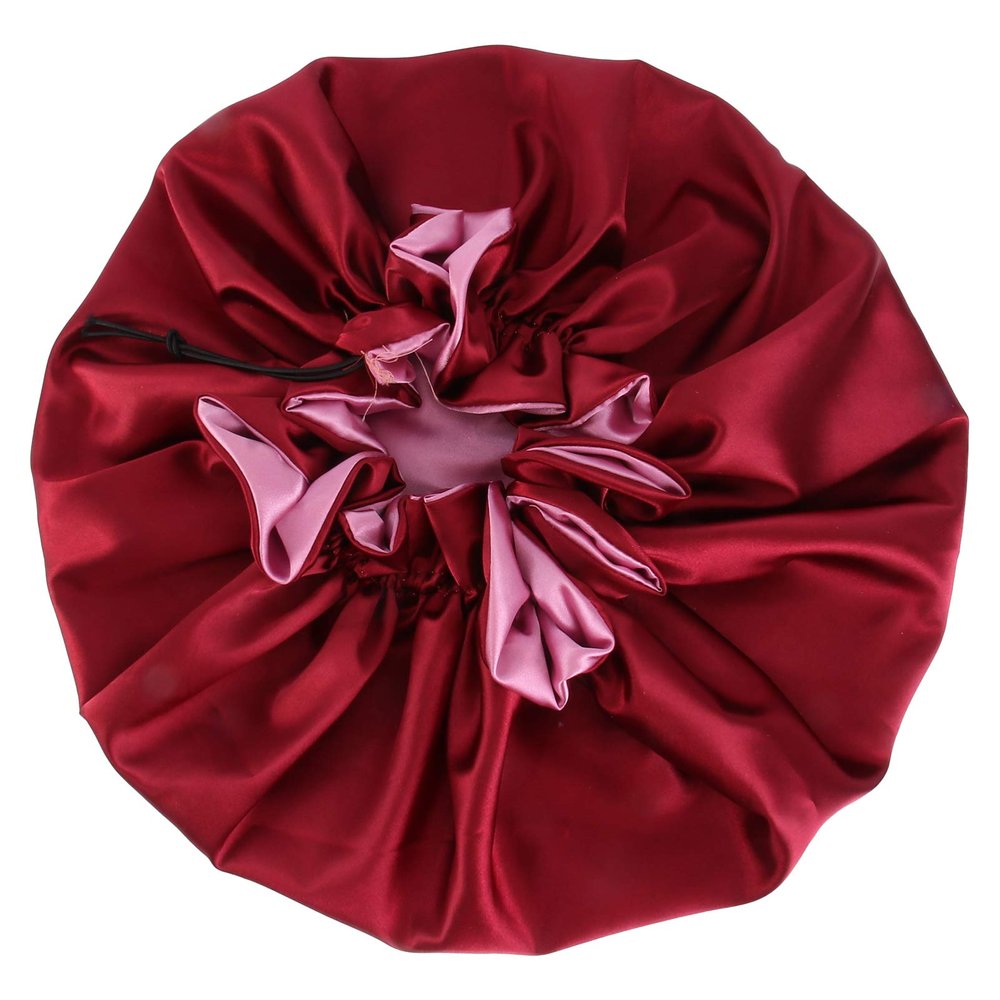 Beaupretty 1pc Double Layer Satin Shower Cap for Women Bathing Hat Hair for Cooking and Spa Use