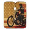 Blueangle Skull Motorcycle American Flag Barber Cape Waterproof Salon Hairdresser Cape with Adjustable Snap Closure, Perfect for for Men Salon and Home Use view 1
