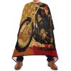 Blueangle Skull Motorcycle American Flag Barber Cape Waterproof Salon Hairdresser Cape with Adjustable Snap Closure, Perfect for for Men Salon and Home Use view 2