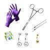 Luxe Modz 10PCS Belly Button Piercing Kit, Navel Piercing Kit, Belly Piercing Kit, Body Piercing Kits With 14G Belly Button Ring, Body Piercing Needles, gloves, alcoholpad, Forceps Clamp Tool view 1