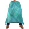 Blueangle Teal Watercolor Geometric Plaid Barber Cape Waterproof Salon Hairdresser Cape with Adjustable Snap Closure, Perfect for for Men Salon and Home Use view 2