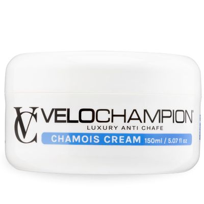 VeloChampion Luxury Chamois Cream | Vegan Anti Chafing Cream for Men and Women | For Cycling, Running, Triathlon and Thigh Rub (5.0 Fl Oz) Fragrance Free