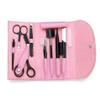 8PCS/SET Eyebrow Shaping Kit - Scissors, Pencil, Brush Trimmer, Beauty Tools Set With Leather Bag (Pink) view 1