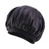 Magik Women Satin Night Sleep Cap Hair Bonnet Hat Silk Head Cover Wide Elastic Band (2 Pack, Black) view 1
