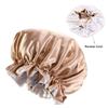 Magik Double-sided Cover Satin Night Sleep Cap Hair Bonnet Hat Head w/Elastic Band (2 Pack, Champagne/Ivory) view 2