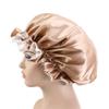 Magik Double-sided Cover Satin Night Sleep Cap Hair Bonnet Hat Head w/Elastic Band (2 Pack, Champagne/Ivory) view 4