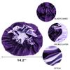 Magik Double-sided Cover Satin Night Sleep Cap Hair Bonnet Hat Head w/Elastic Band (2 Pack, Black/Silver) view 3