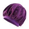 Magik Women Satin Night Sleep Cap Hair Bonnet Hat Silk Head Cover Wide Elastic Band (2 Pack, Purple) view 1
