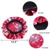 Magik Women Satin Night Sleep Cap Hair Bonnet Hat Silk Head Cover Wide Elastic Band (2 Pack, Coffee) view 2