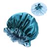 Magik Double-sided Cover Satin Night Sleep Cap Hair Bonnet Hat Head w/Elastic Band (2 Pack, Teal Blue/Light Blue) view 1