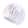 Magik Women Satin Night Sleep Cap Hair Bonnet Hat Silk Head Cover Wide Elastic Band (2 Pack, White) view 1