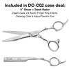 Olivia Garden DryCutPRO intro case 6" shear contains: DC-60, Sleek razor, oil pen, cleaning cloth & zipper case view 2