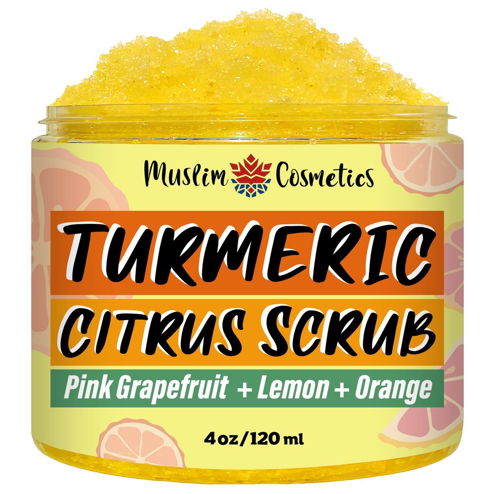Turmeric Citrus Sugar Scrub | Organic Collagen | Face & Body | Natural glow | Argan | Non clogging || Made in Canada - Muslim Cosmetics - Turmeric Citrus (4oz (120ml))